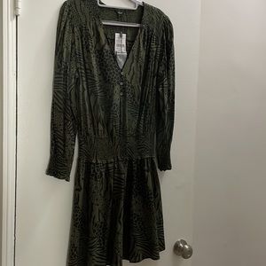 Rails Zana Mix animal print blouson in olive